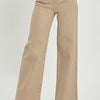 RISEN Full Size Tummy Control High Rise Wide Leg Jeans Plus Size - Tan