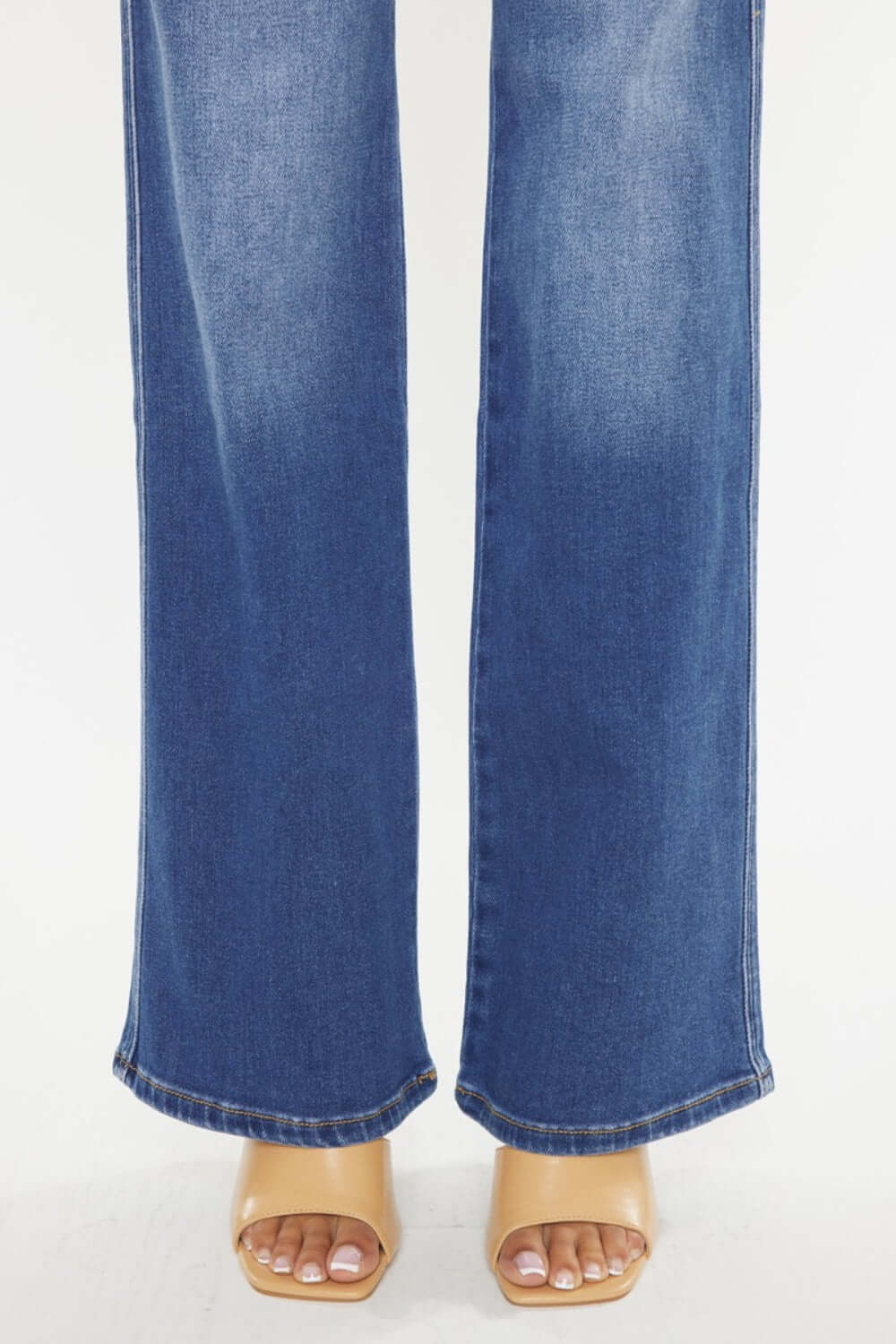 Ultra High Waist Gradient Flare Jeans showcasing gradient design and flattering silhouette.