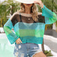 BELLA ROAD Color Block Openwork Boat Neck Cover Up at Bella Road