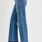 RISEN Full Size Raw Hem Ankle Bootcut Jeans featuring a trendy raw hem and flattering silhouette for stylish looks.