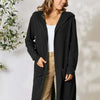 Hooded Sweater Cardigan - Black