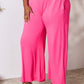 DOUBLE TAKE Full Size Smocked Wide Waistband Wide Leg Pants at Bella Road