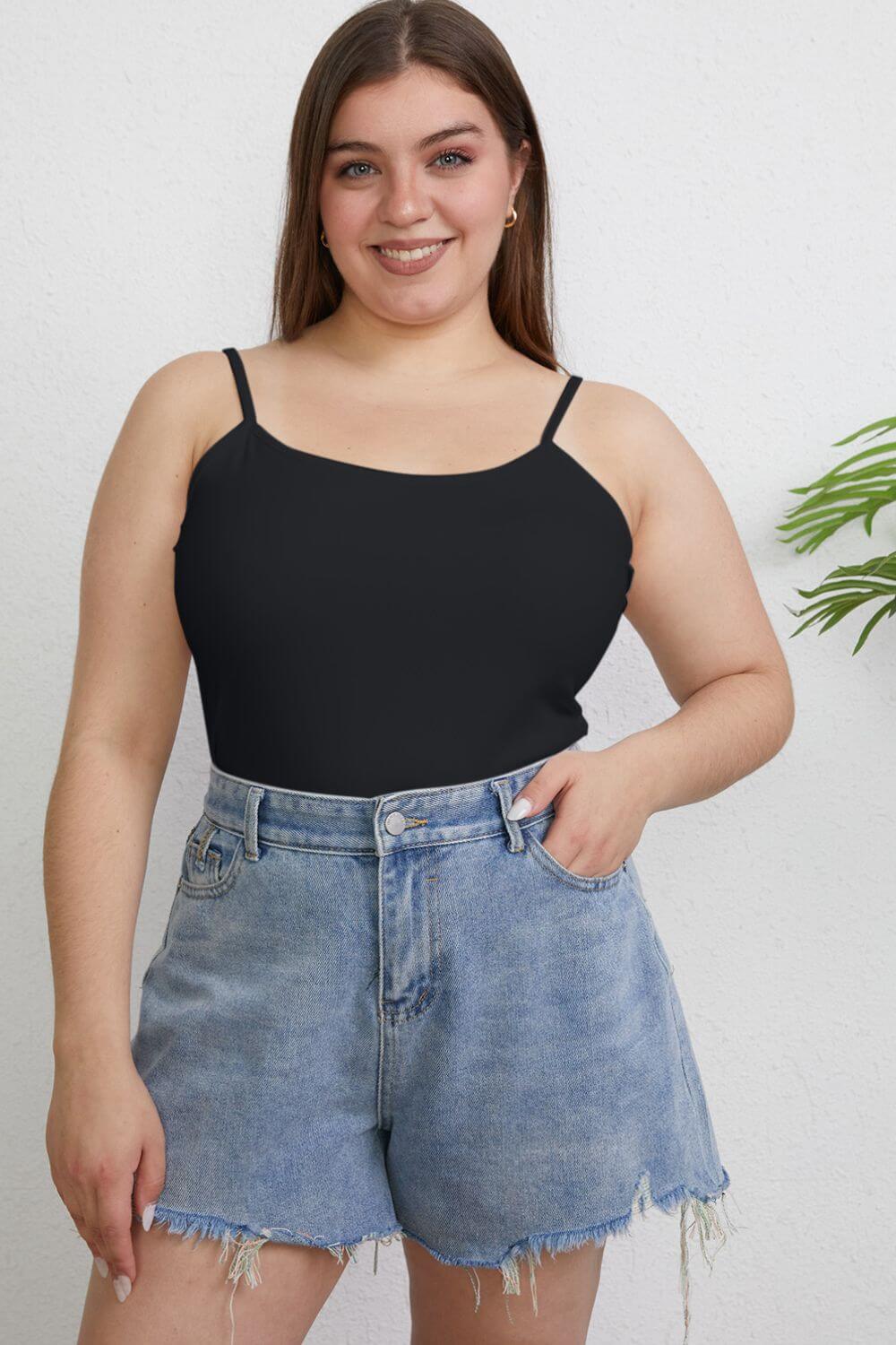 BASIC BAE Full Size Round Neck Slim Cami at Bella Road