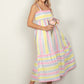 VERY J Striped Woven Smocked Midi Cami Dress at Bella Road