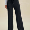 Air Scuba Drawstring Wide Leg Pants - Black