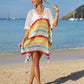 BELLA ROAD Cutout Striped Cover-Up with Tassel at Bella Road