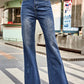 Bella Road High Rise Bootcut Jeans with Pockets in urban setting, flattering fit, trendy style, perfect for casual or night out.