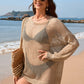 BELLA ROAD Backless Boat Neck Long Sleeve Cover Up at Bella Road