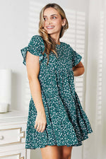 DOUBLE TAKE Short Flounce Sleeve Tiered Dress at Bella Road