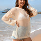 BELLA ROAD Openwork Dropped Shoulder Long Sleeve Cover-Up at Bella Road