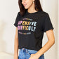 SIMPLY LOVE Slogan Graphic Cuffed Sleeve T-Shirt at Bella Road