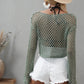 BELLA ROAD Openwork Flare Sleeve Cropped Cover Up at Bella Road