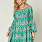 DOUBLE TAKE Full Size Printed Long Sleeve Dress at Bella Road