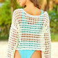 BELLA ROAD Openwork Boat Neck Long Sleeve Cover-Up at Bella Road