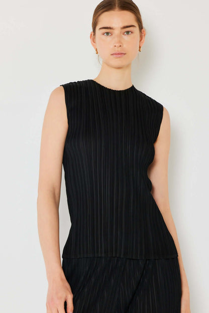 MARINA WEST SWIM Pleated Sleeveless Crewneck Tank at Bella Road