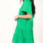 VERY J Texture V-Neck Ruffled Tiered Dress at Bella Road