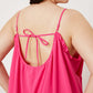 DOUBLE TAKE Full Size Ruffle Trim Tie Back Cami Jumpsuit with Pockets at Bella Road