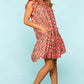 Full Size Ruffled Printed Dress with Side Pockets