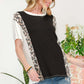 CELESTE Full Size Leopard Color Block T-Shirt at Bella Road