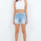 High Waist Distressed Frayed Denim Shorts