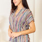 DOUBLE TAKE Multicolored Stripe Notched Neck Top at Bella Road