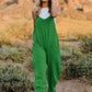 DOUBLE TAKE Full Size Sleeveless V-Neck Pocketed Jumpsuit at Bella Road