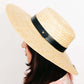 FAME Flat Brim Straw Weave Hat at Bella Road