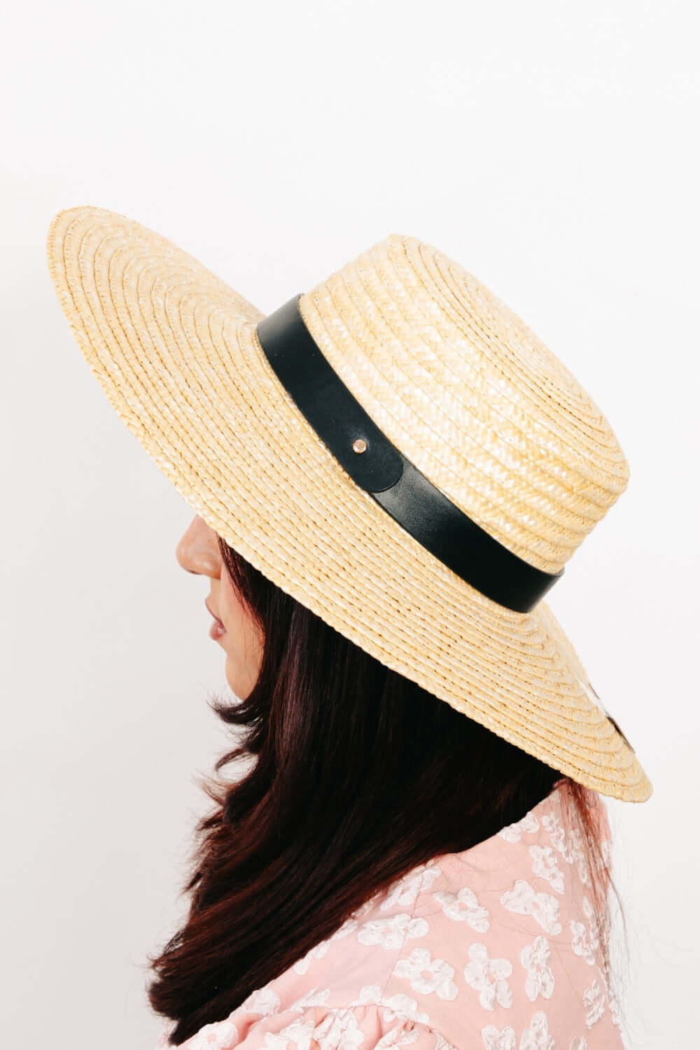 FAME Flat Brim Straw Weave Hat at Bella Road