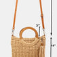 FAME Crochet Knit Convertible Tote Bag with Tassel at Bella Road