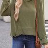 Textured Kangaroo Pocket Long Sleeve Hoodie - Army Green