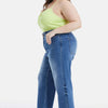 Raw Hem High Waist Wide Leg Jeans | Full Size - MEDIUM BLUE