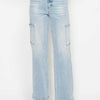 Judy Blue High Waist Straight Cargo Jeans - Light