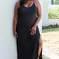 NINEXIS Good Energy Full Size Cami Side Slit Maxi Dress in Black at Bella Road