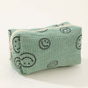 Zenana Smiley Face Corduroy Cosmetic Pouch - Green