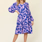 DOUBLE TAKE Full Size Printed Ruffle Hem Long Sleeve Dress at Bella Road