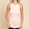 Ribbed Round Neck Tank - Tropical Peach