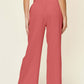 DOUBLE TAKE Full Size Texture Smocked Waist Wide Leg Pants at Bella Road