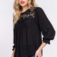 ACTIVE BASIC Crochet Lace Panel Flounce Sleeve Blouse at Bella Road