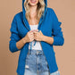 CULTURE CODE Full Size Ribbed Zip Up Drawstring Hooded Jacket at Bella Road