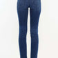 Back view of High Rise Slim Straight Jeans in dark denim, showcasing a flattering high-rise fit and slim straight leg design.