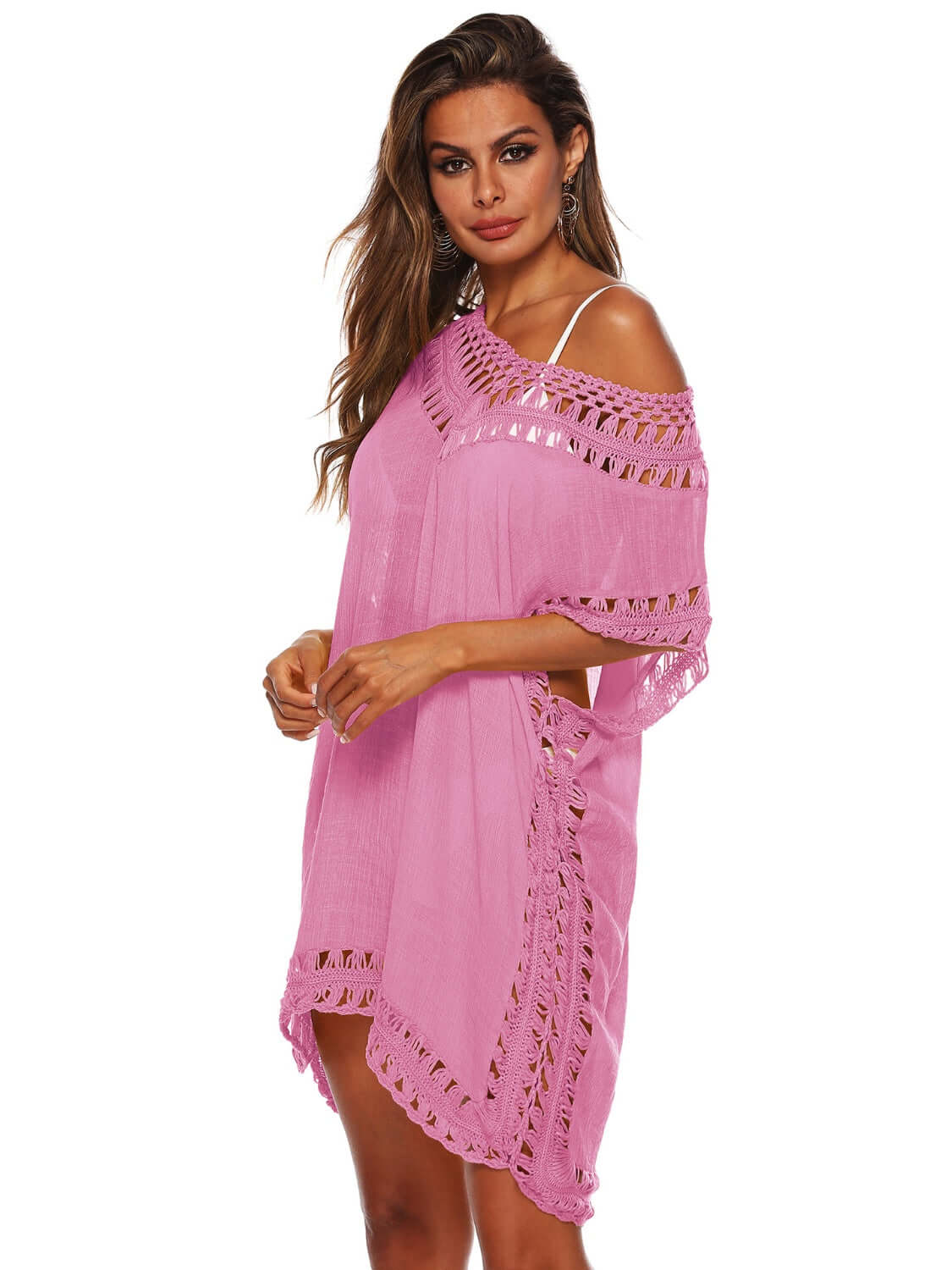 BELLA ROAD Cutout V-Neck Short Sleeve Cover-Up at Bella Road