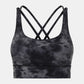 Crisscross scoop neck active tank in black tie-dye pattern, perfect for stylish workouts and active lifestyle.