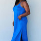 NINEXIS Good Energy Full Size Cami Side Slit Maxi Dress in Royal Blue at Bella Road