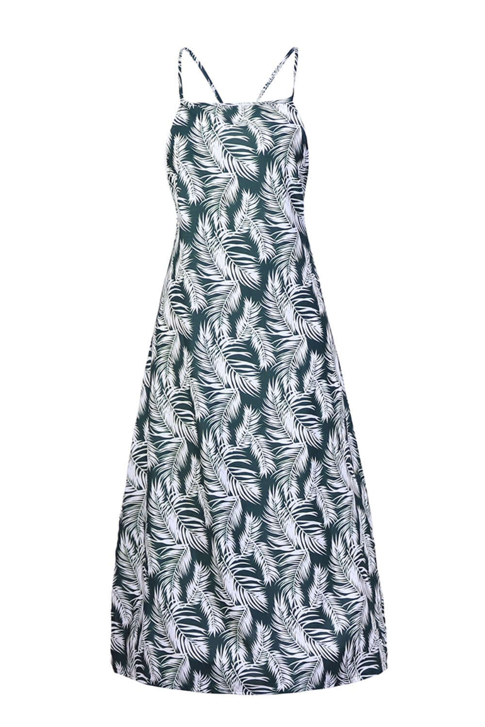 BELLA ROAD Slit Crisscross Printed Sleeveless Cami Dress at Bella Road