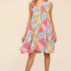 Full Size Babydoll Floral Patchwork Dress with Side Pockets - Peach/Sage