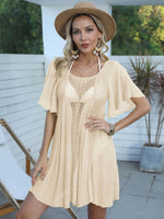 BELLA ROAD Openwork Flutter Sleeve Cover-Up Dress at Bella Road