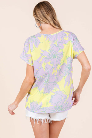 BOMBOM Floral Short Sleeve T-Shirt at Bella Road