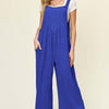 Texture Sleeveless Wide Leg Overall | Full Size - Royal  Blue