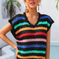 BELLA ROAD Striped V-Neck Slit Cover Up at Bella Road