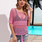 BELLA ROAD Cutout Round Neck Short Sleeve Cover Up at Bella Road